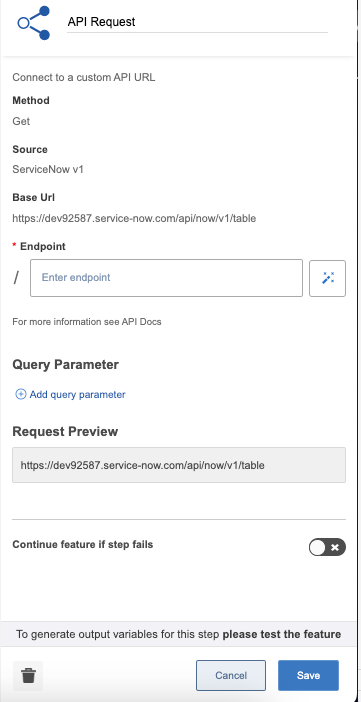 Utilizing the API Request Operation