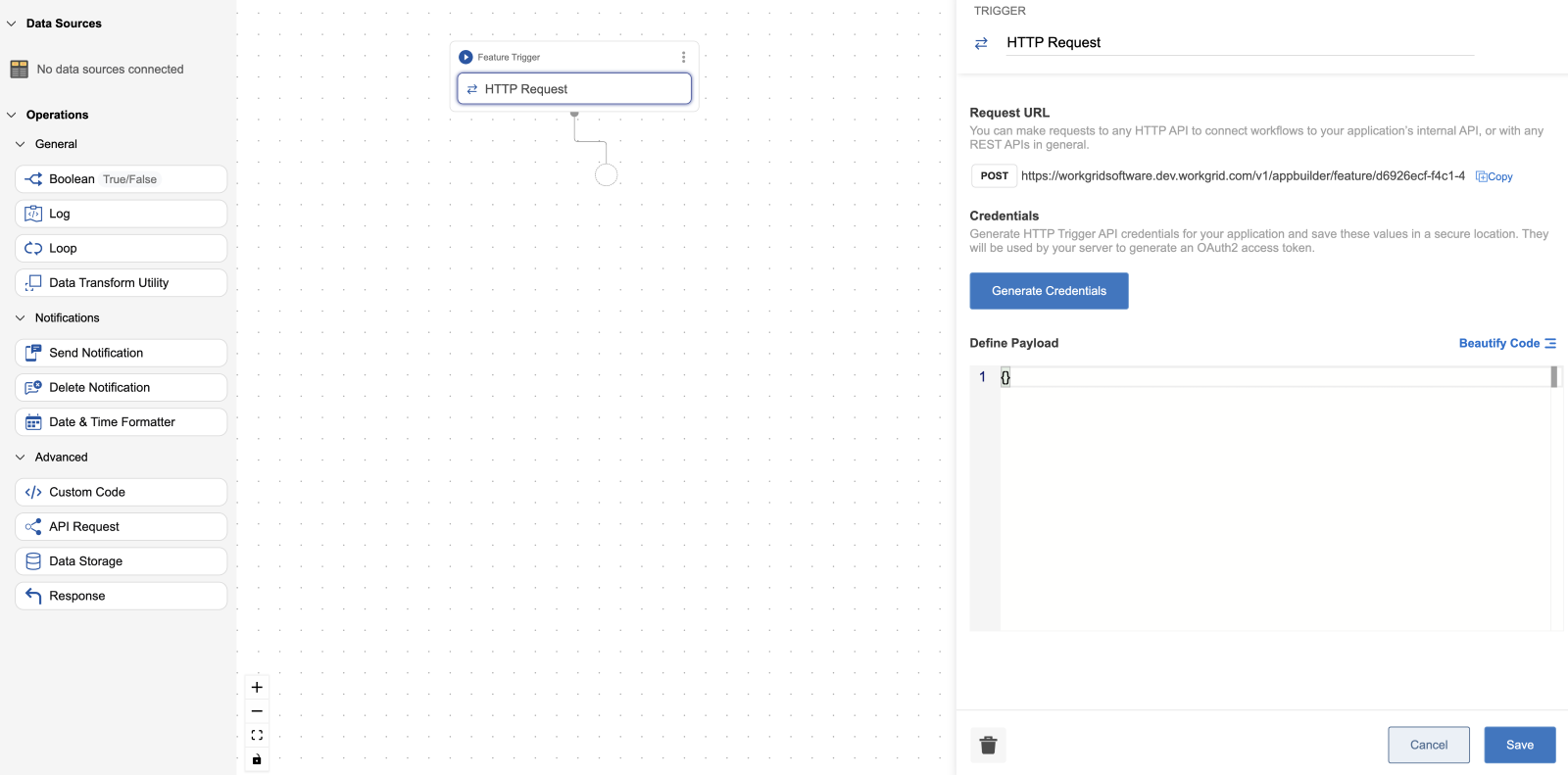 Setting Up an HTTP Request Trigger & Response for Builder