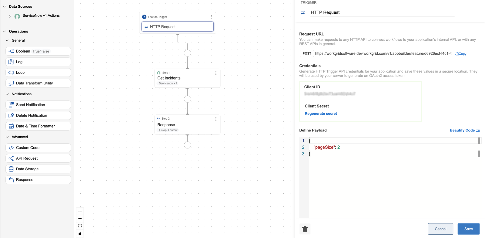 Setting Up an HTTP Request Trigger & Response for Builder