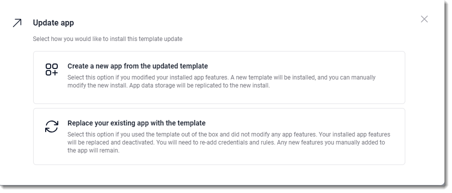 Updating Templates of Installed Apps