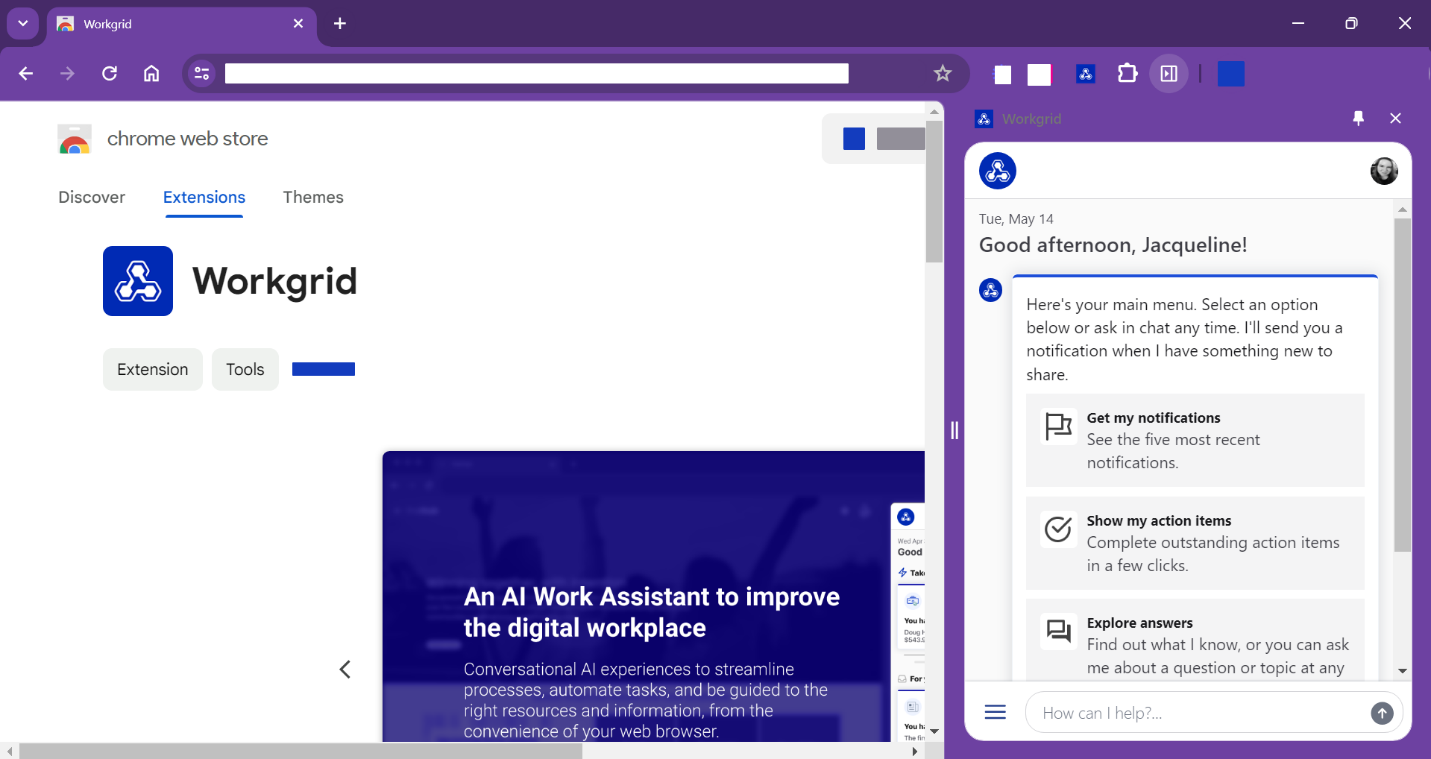 Installing the Workgrid Browser Extension