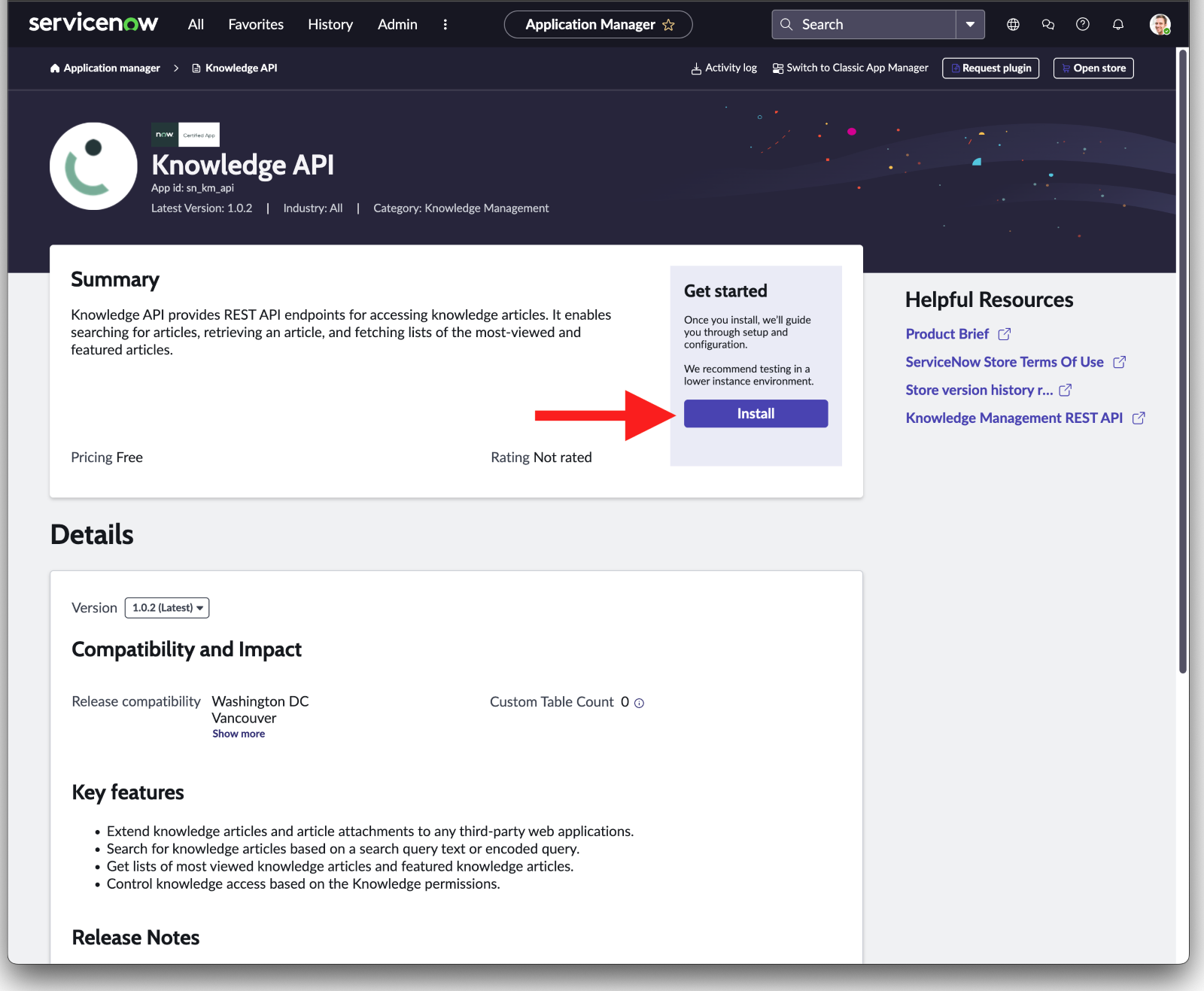 Builder Template: ServiceNow Knowledge Installation