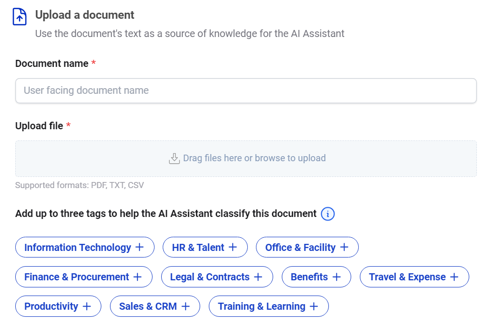 Uploading Documents to Knowledge